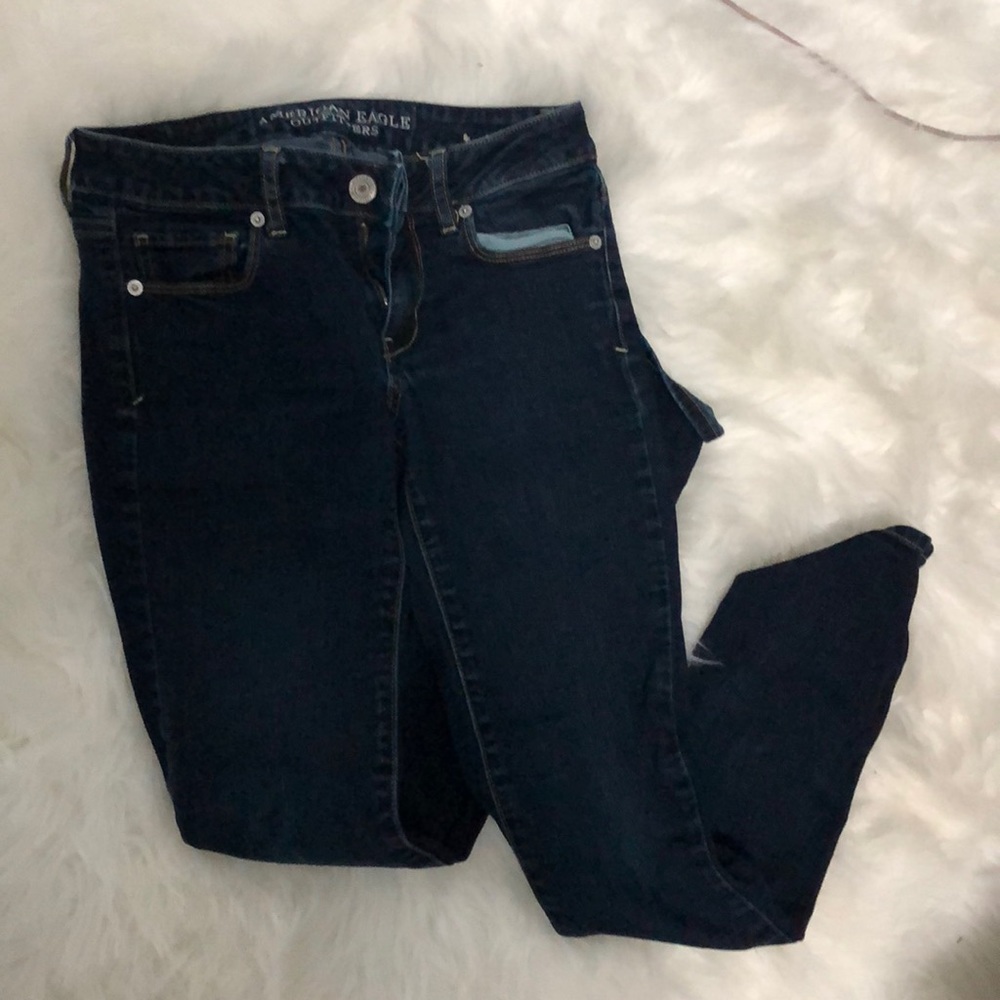 Dark wash American eagle  skinny jeans